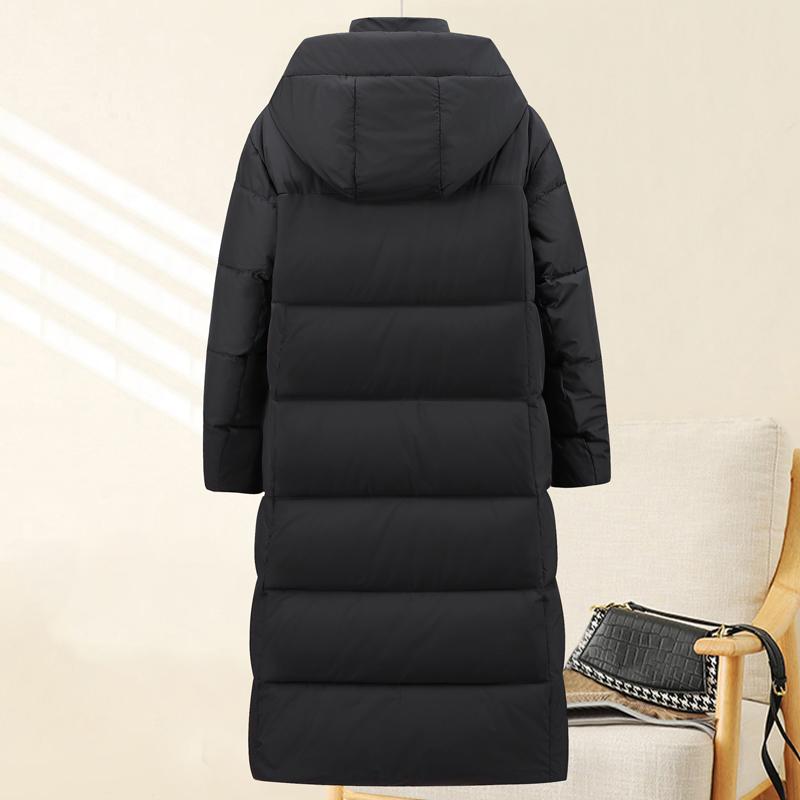 Fashion Winter Woman Long Parkas Hooded Loose Thick Warm Overcoat Black Jacket Women's Coats