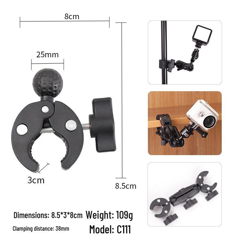 Universal Crab Claw Clip for Mobile, Sports Camera, and Selfie Stick - Strong Double-Head Pea Pod Clamp