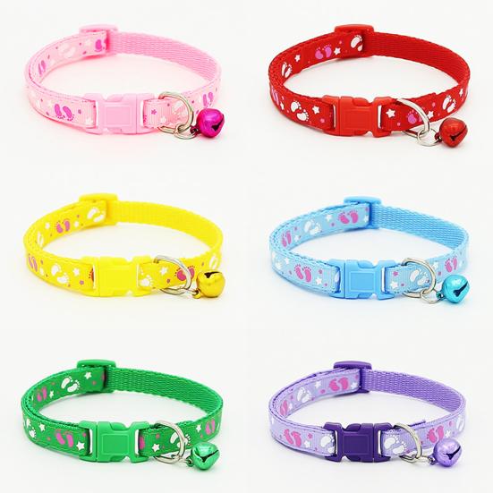 Cute Fashion Paws Pattern Pet Puppy Collars with Bell for Small Dogs Necklace