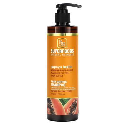 Superfood, Natural Hair Care, Frizz Control Shampoo, Papaya Butter, 12 Fl Oz (355 Ml)