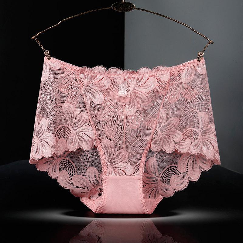 Large size Panties Sexy Lace underpants Large size Hollow out Cotton crotch briefs High waist boyshorts