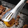Meat Tong Non-Slip Silicone Handle Food Tongs Hollowed Draining Serving Barbecue BBQ Clip Grill Bread Clamp Stainless Steel Kitchen Accessories