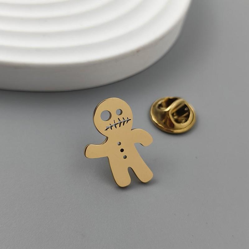 Horror Crack Snowman Brooch Cufflinks Dark Devil Style Design European American Jewelry Accessories 14k