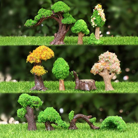 Model Trees Micro Landscape Ornaments Mini Artificial Trees for Moss Micro-Landscapes And Potted Plants Realistic Resin Craft Decorations for Home