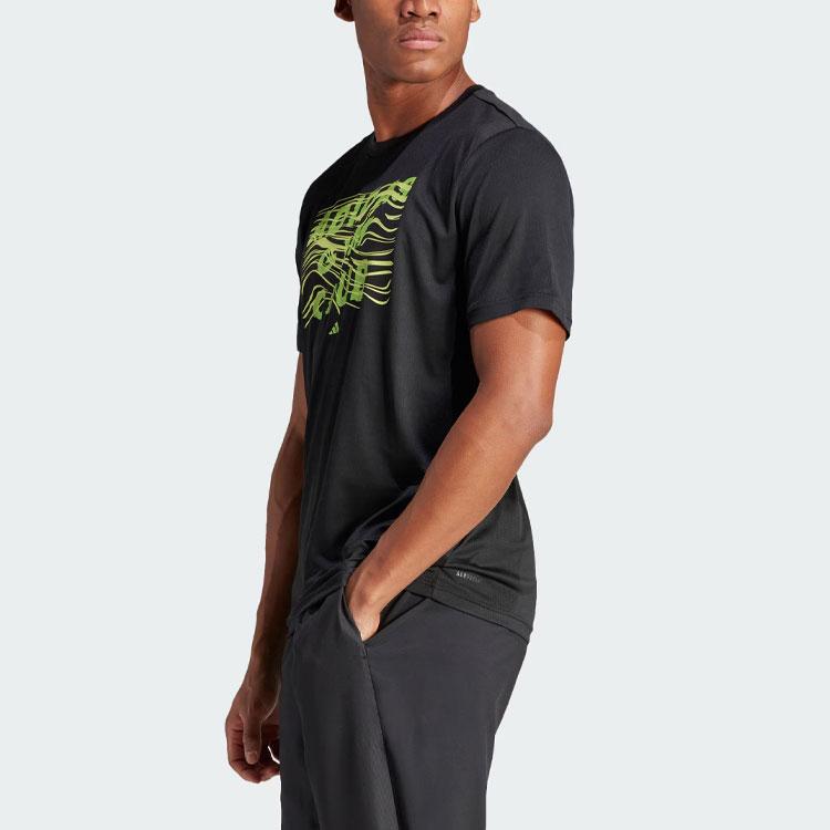 adidas Hiit Graphic Training Tee Men Tops Black IL7008
