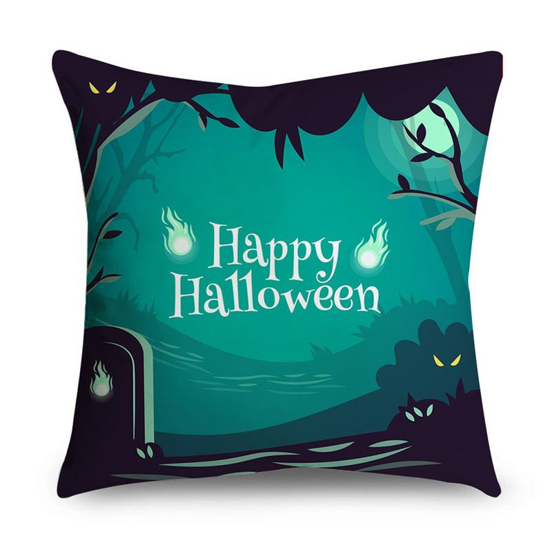 Halloween Theme Horror Pumpkin Print Pattern Cushion Cover Home Living Room Sofa Decoration Polyester Zipper Pillow Pillow Cover