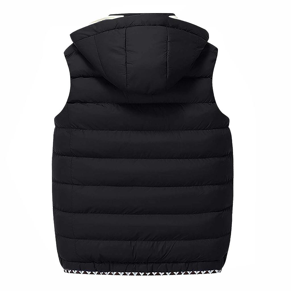Unisex Winter Einfarbig Reißverschluss Jacke Unisex Casual Fashion Oberbekleidung Mit Kapuze Ärmellose Weste