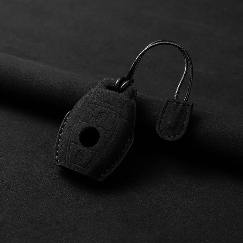 Leather Car Samrt Key Fob Case Cover For Mercedes Benz A B C E S G Class W204 W205 W212 W213 W176 W177 Glc Cla Amg Accessories