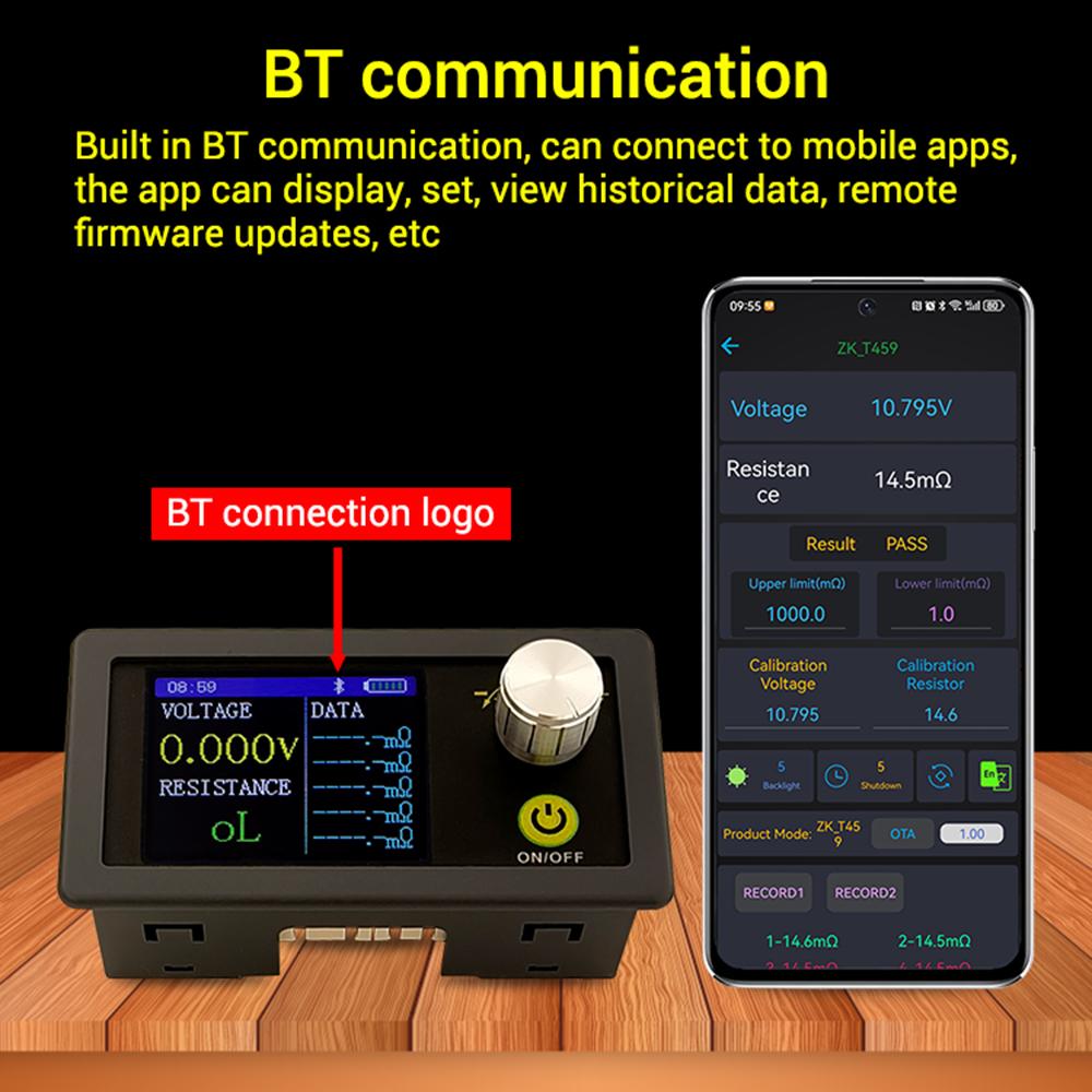 4-Zeilen T459 DC5V Hochpräziser Lithium-Batterie-Innenwiderstandsmesser Tester 18650 Trockenbatterie Innenwiderstandsdetektor