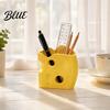 Desktop Clutter Organizer Cheese Shape Storage Box Cute Yellow Plastic Organizer 3D Printing Creative Stationery Box Ornament for Home Office