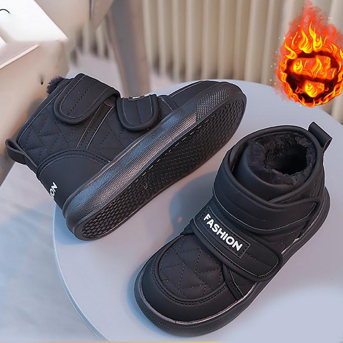 

Детская обувь Зимняя Повседневная Плюшевая Толстая Теплая Обувь для Мальчиков Ботинки для Снега с Противоскользящей Подошвой для Девочек 4-15 лет Удобная 35