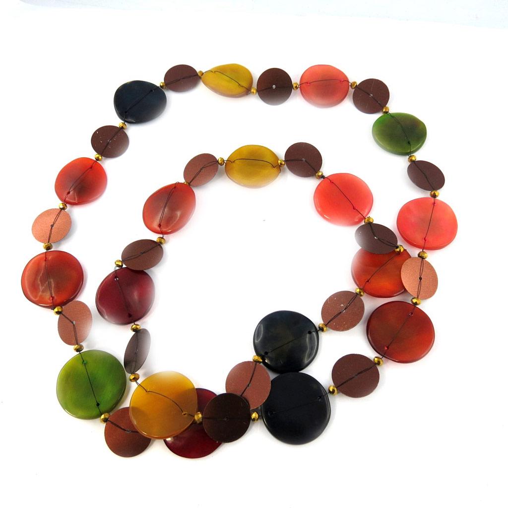 Les Trésors De Lily [L6999] - 'Kilimanjaro' Orange Brown Designer Necklace