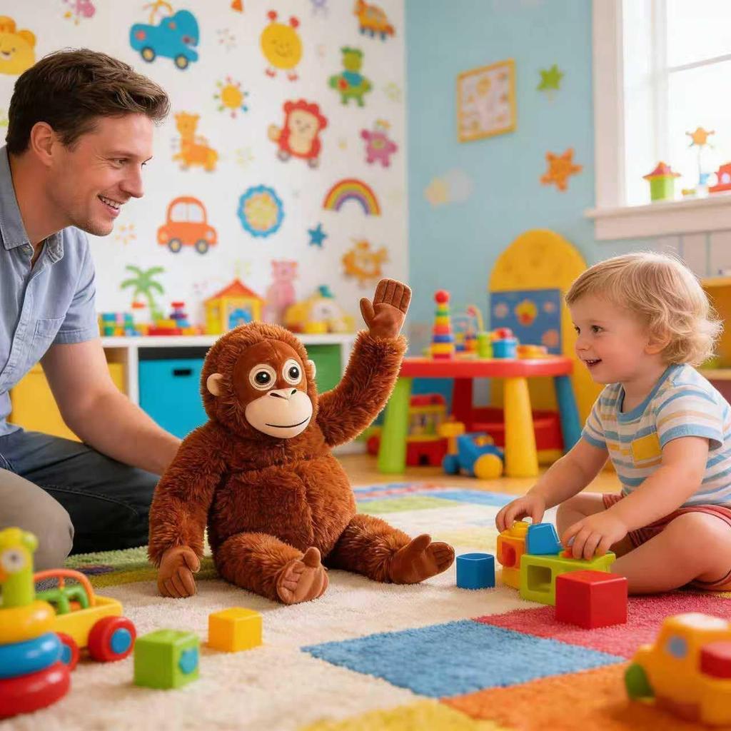 [Boxed Authentic Product] Orangutan Plush Toy, Doll, Cute, Gorilla, Monkey, Multiple Scenes, Realistic Expression, Perfect for Interior Decor and