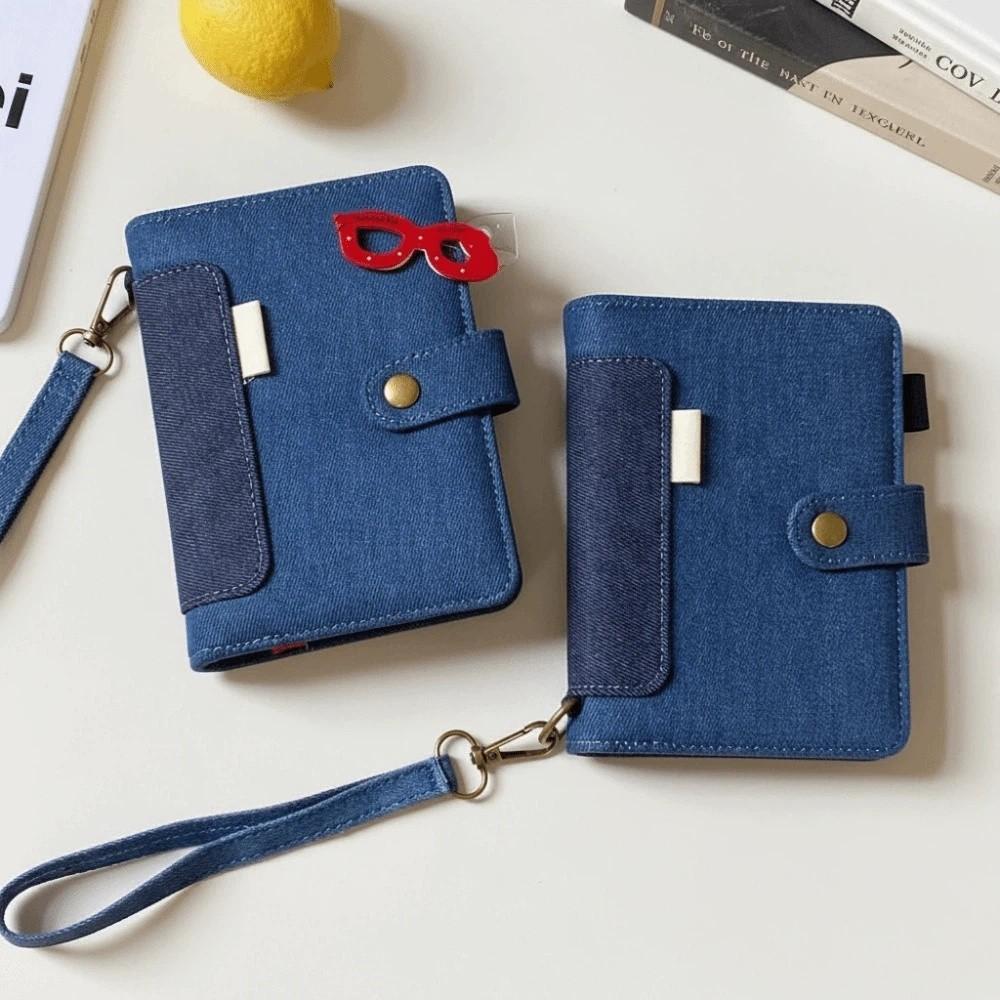 Loose Leaf Binder Notebook A7 Handwritten Diary High-end Retro Denim Notebook Gift