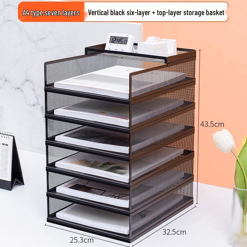 A3A4 Metal File Holder & Multi-layer Office Storage Rack