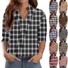 3/4 Length Sleeve Womens Tops V Neck Shirts Trendy Printed Business Casual Work Blouses