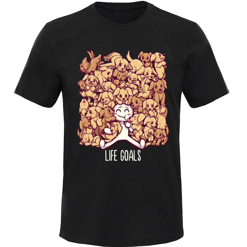 

Gift Tshirt Men Dog Father T Shirts Life Goals Golden Labrador Retriever Dogs Slim Fit TShirt 100 Cotton Tees For Men Tops 3XL