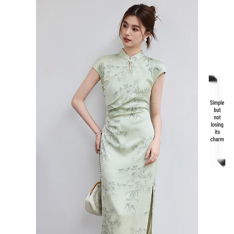 VICTORIA&VERA New Chinese Style Bamboo Print Qipao Dress