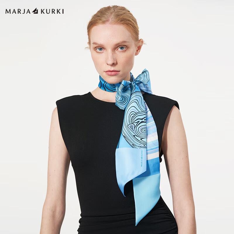 MARJA KURKI Double-Layer Mulberry Silk Narrow Scarf