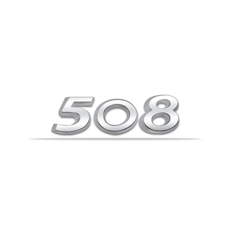 Metal Car Body Side Emblem Number Sticker for Peugeot 206 207 208 301 307 308 408 508 Rear Trunk Badge Decals Accessories