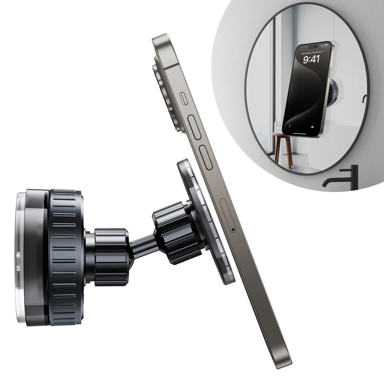 

Oatsbasf Magnetic Suction Cup Shower Phone Holder Mirror Phone Mount for Bathroom Stick On Wall Magsafe Phone Stand for iPhone
