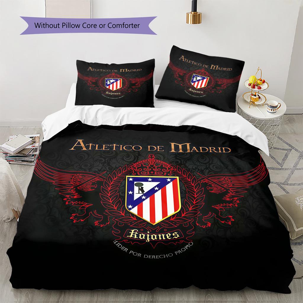 Juego de Edredón Ropa de Cama Atleti Funda de Edredón Funda de Almohada Decoración del Hogar Regalo de Cumpleaños (1 * funda nórdica + 2 * fundas de almohada, sin núcleo)
