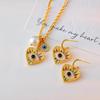 2024 Luxurious Zircon Evil Eye Heart Jewelry Set – Colorful Necklace & Earrings for Women
