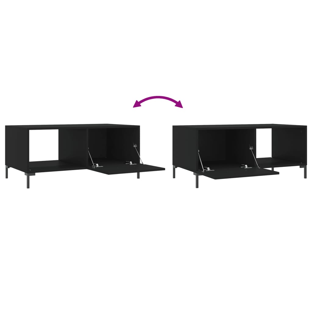  Coffee Table, Black, 90x50x40 Cm, Wood-based Material