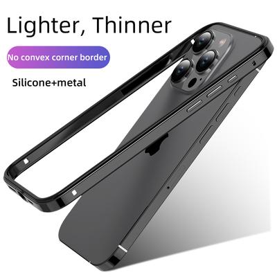 Luxury Light Aluminum Metal Frame for iPhone 16 15 14 Plus 13 12 Pro Max Titanium Bumper Case Hybrid Siliicone Back Acccessories
