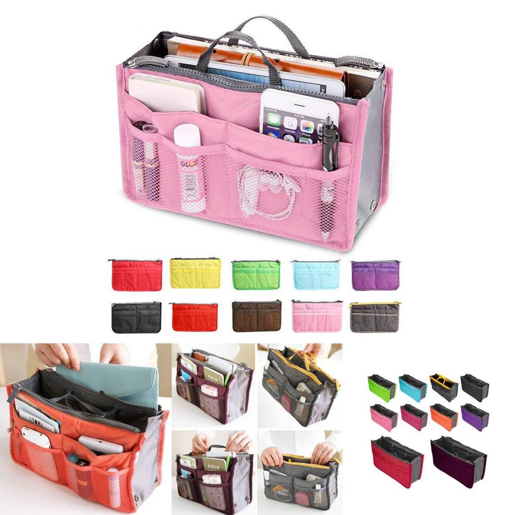 Sac à Maquillage Moderne Simple à Double Fermeture Éclair en Polyester Pour Voyage et Rangement de Salle de Bain