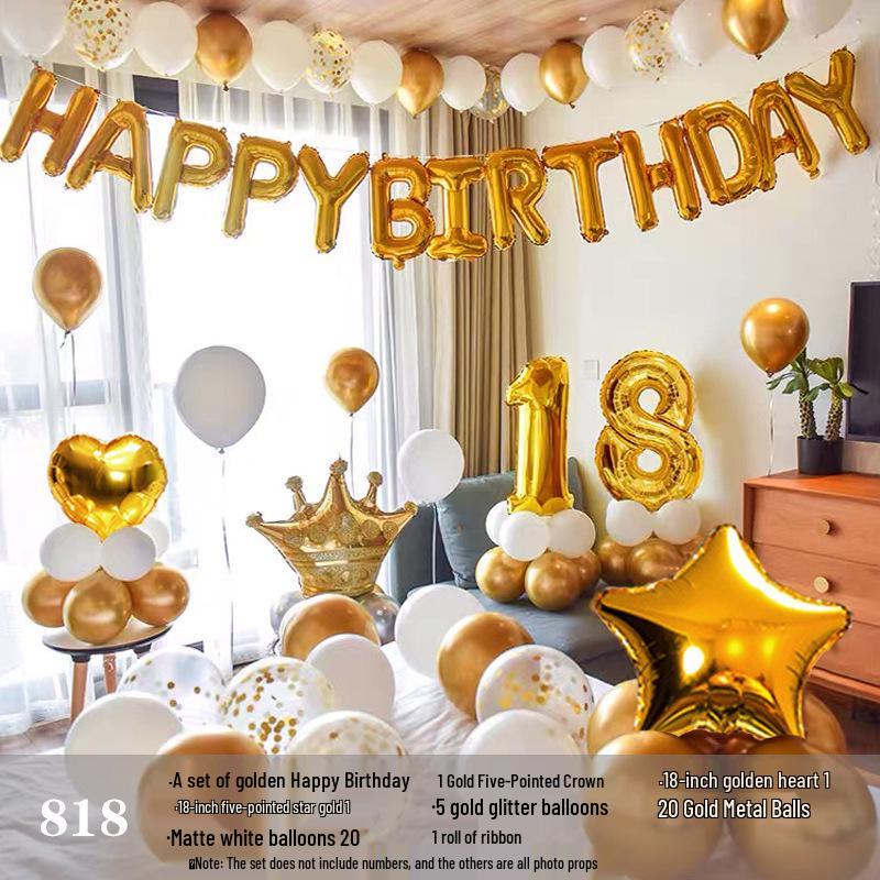 Romantic Birthday Balloon Set: High-End Decorations for Boyfriend or Girlfriend