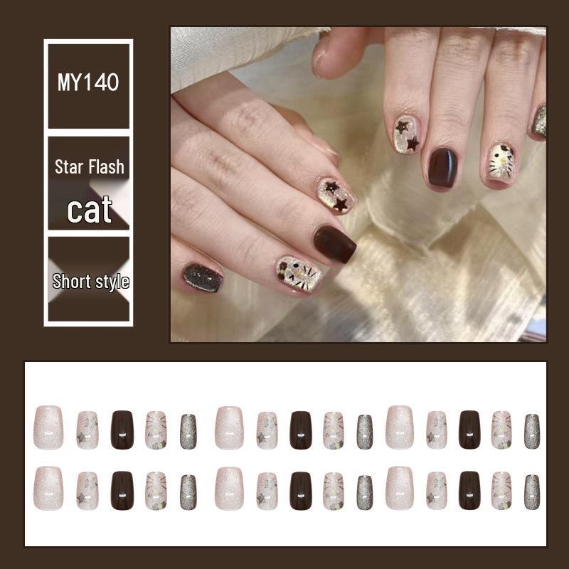 

Star Kitten Wearable Cat Eye Nail Art for Girls - Full Size Fake Nails