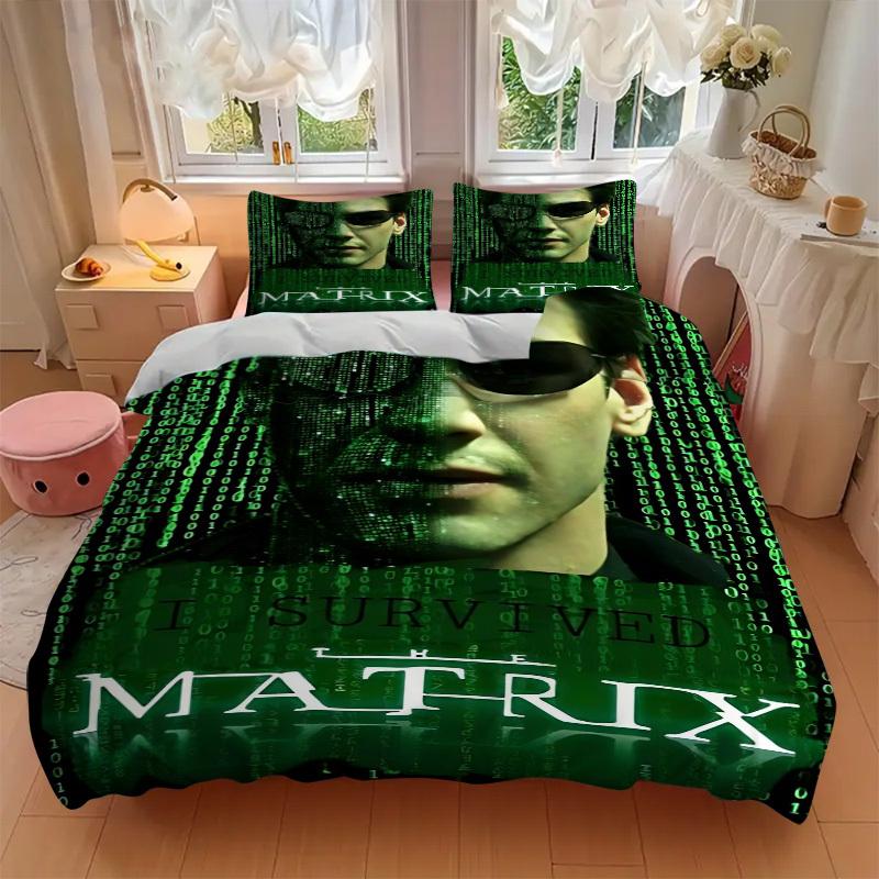 3pcs Matrix, Survived Cover Set,Soft Comfortable Duvet Cover,Guest Room (1*Duvet Cover + 2*Pillowcases, Without Core) Yy251024047
