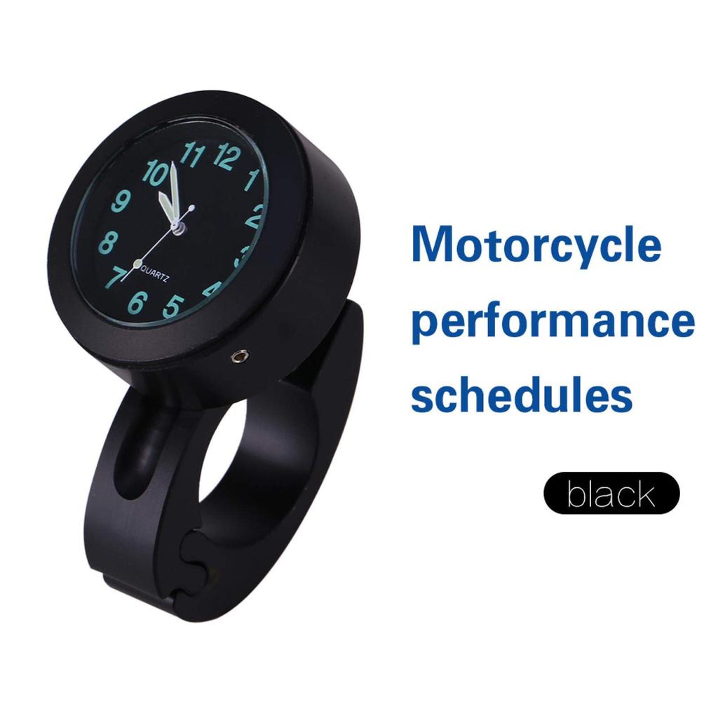 Motorcycle Clock Waterproof Radio Digital Aluminum Handlebar Mount Watch, Motorcycle