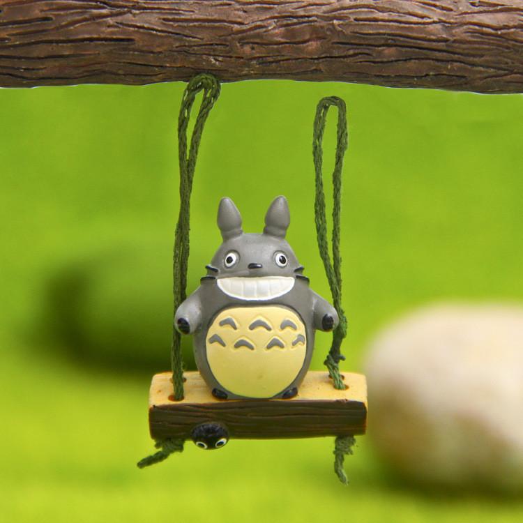 My Neighbor Totoro Swing Cat Scene Mini Model Ornament For Garden Decoration