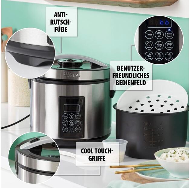 Rice Cooker Tristar RK-6138, Digital with Steamer Function