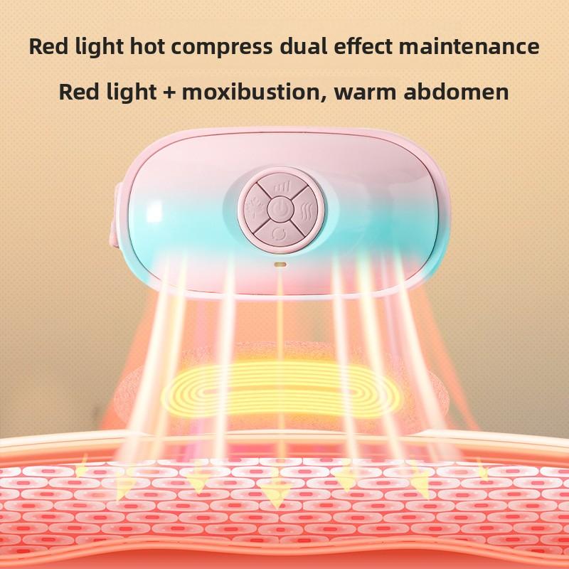 Girl's Heart Stone Abdominal Massager Kneading Hot Compress Charging Warm Palace Treasure Abdominal Massager Multi-functional Waist Massager