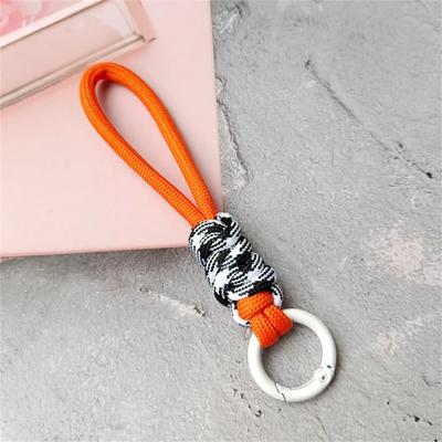 Color-blocked Knotted Phone Case Lanyard, Creative Short Woven Water Bottle Chain, Keychain