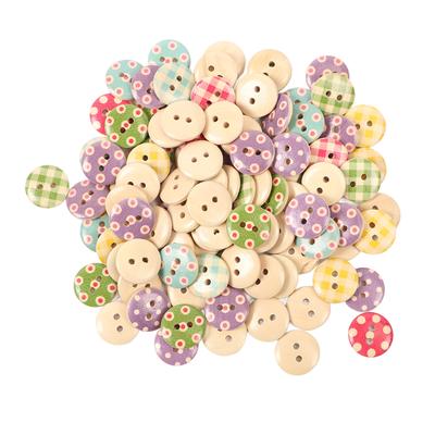 500 BUC Buton din Lemn Multifuncțional la Modă Bază Culoare Primară 2 Găuri Buton Decorativ pentru Cusut