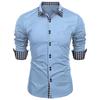 Splicing Plaid Shirt Men's Cardigan