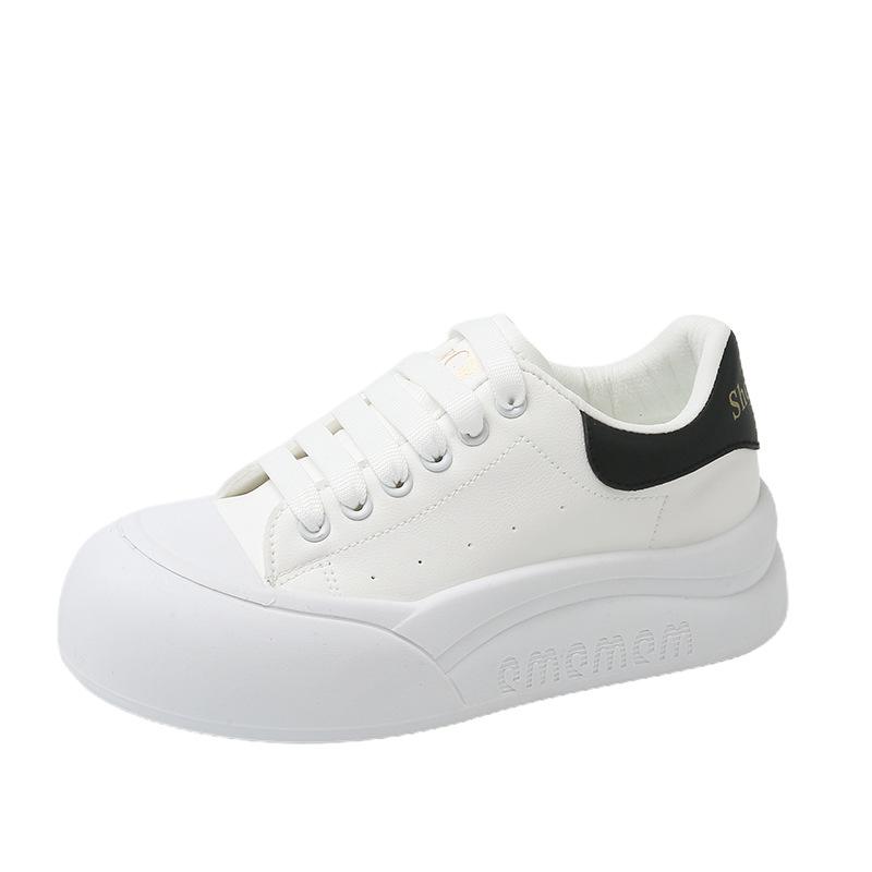 Premium sense versatile platform white shoes women's niche board shoes 2025 super fire new spring and autumn leisure sports bread shoes