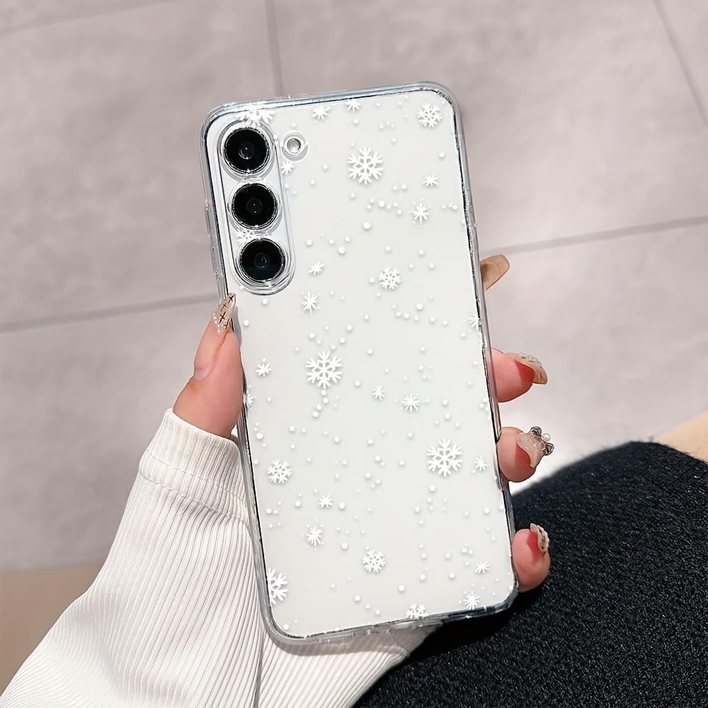 Přímý dodávka z výroby Průhledné sněhové vločky TPU pouzdro na mobilní telefon Anti-drop měkké pouzdro Samsung GalaxyS24 malované ochranné pouzdro samsung a56 white