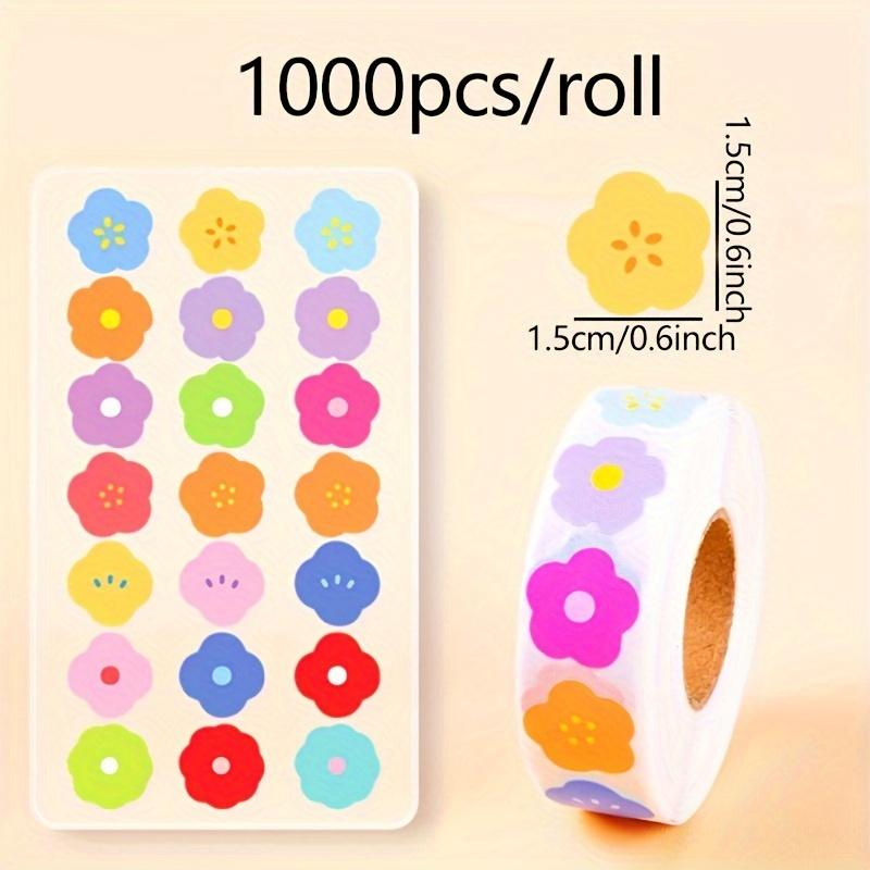 1000pcs/Roll Mini Flower Stickers - Self-adhesive Matte Finish for Scrapbooking, Water Bottles & Crafts Paper Material, Perfect for Creative Projects