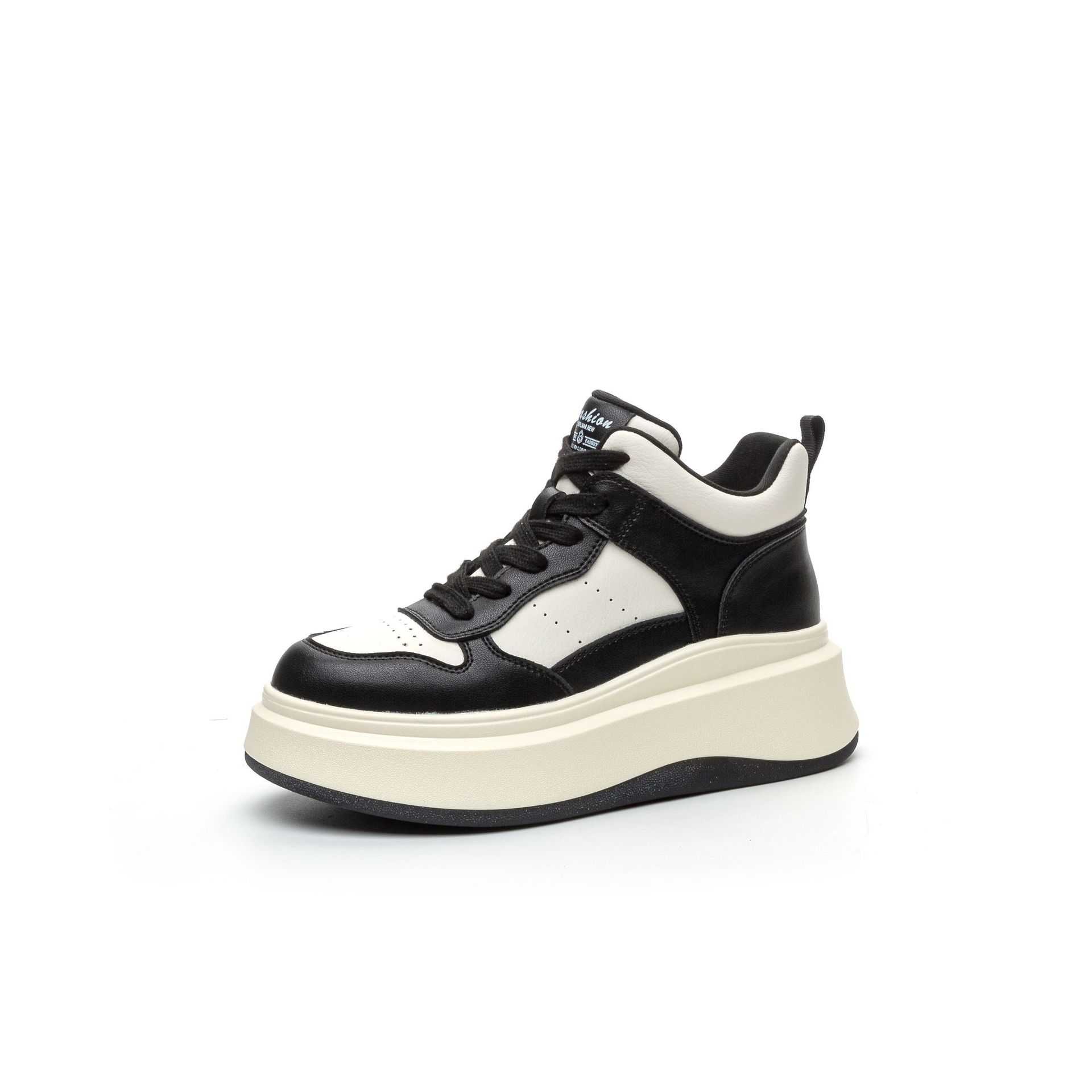 High-top autumn and winter new thick-soled heightening casual sports high-top board shoes are comfortable 35 чёрный