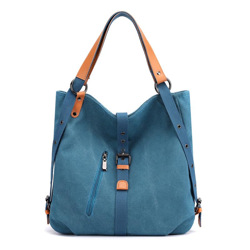 Versatile Canvas Women's Bag: Casual Shoulder, Backpack, Bucket, and Crossbody Styles.