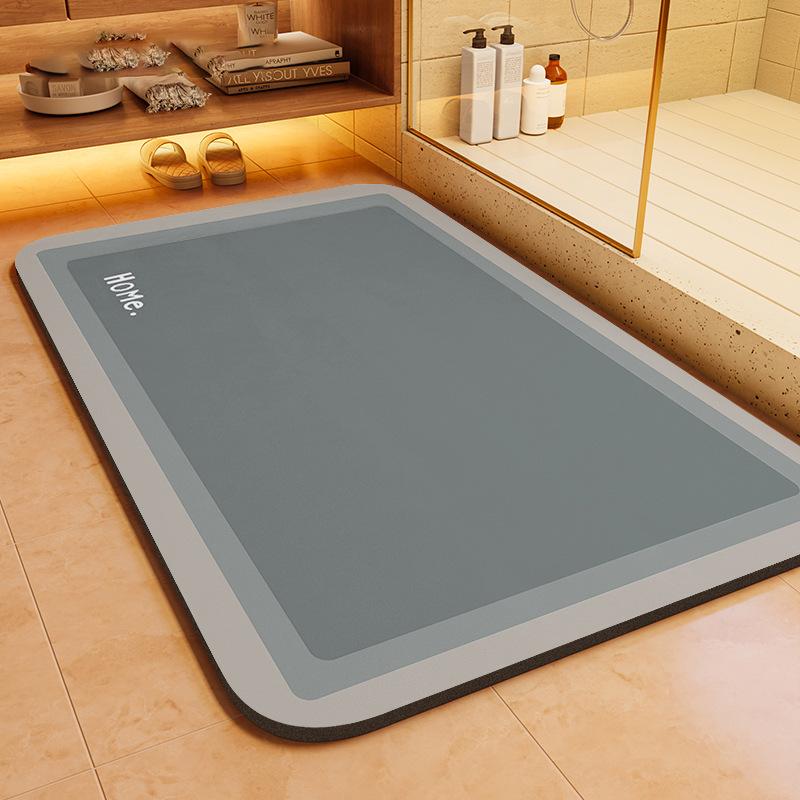 Simple Diatom Mud Mat Bathroom Moisture-wicking Slip-resistant Mat Toilet Door Toilet Washbasin Foot Mat Durable