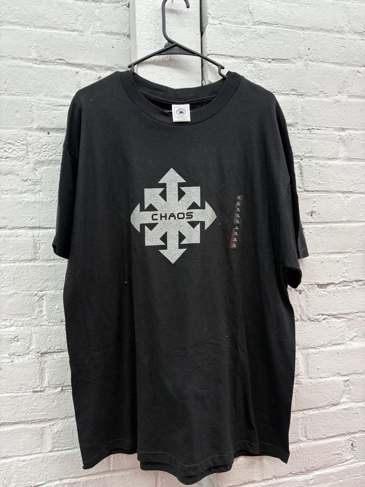 Chaos Shirt Mens XL Black Delta Pro Weight Graphic Arrows Logo Punk Tee Cotton Unisex T-Shirt XXXL