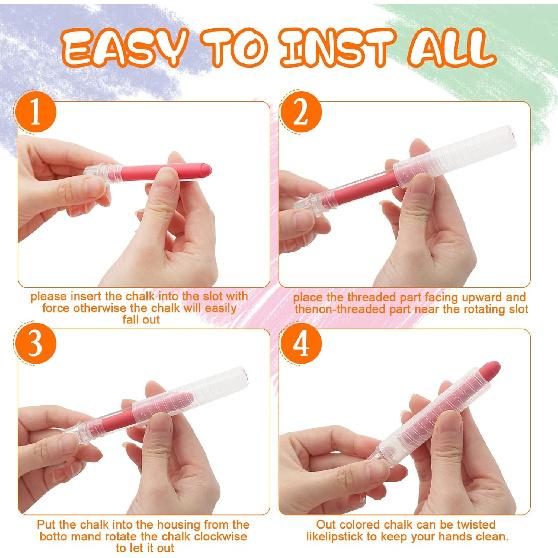 Dustless Chalk, Colored Chalk, for Painting, Blackboard Writing, Office 12 Pcs Color 1