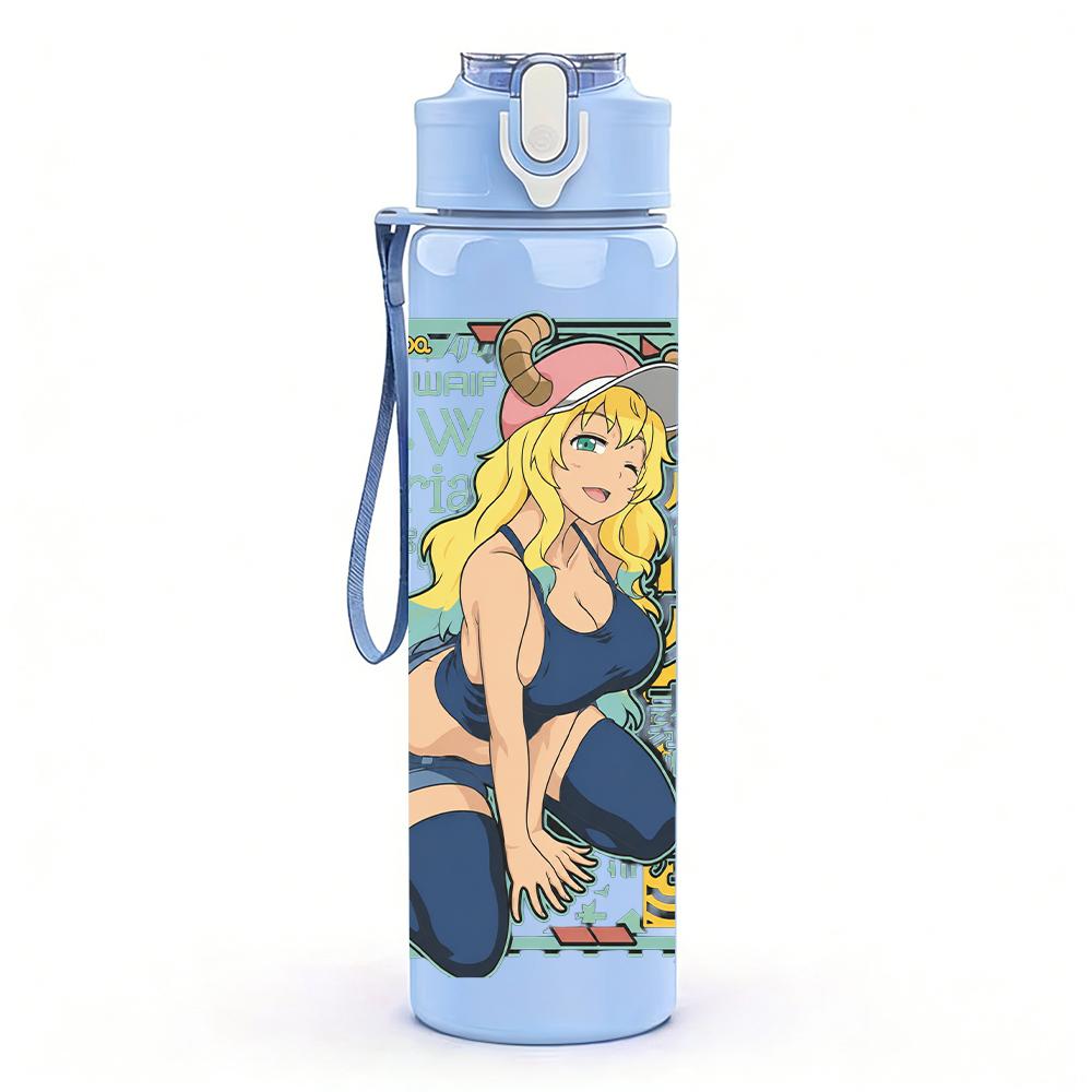 1PC Retro Blonde Pin-up Girl Colorful Print 750ml Portable Sports Water Bottle Leakproof Gym Outdoor Travel Drink Cup