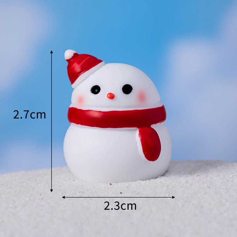 Cartoon Cute Christmas Snowman Figure Micro Landscape Snow Crystal Ball Diy Decorative Accessories Desktop Widgets